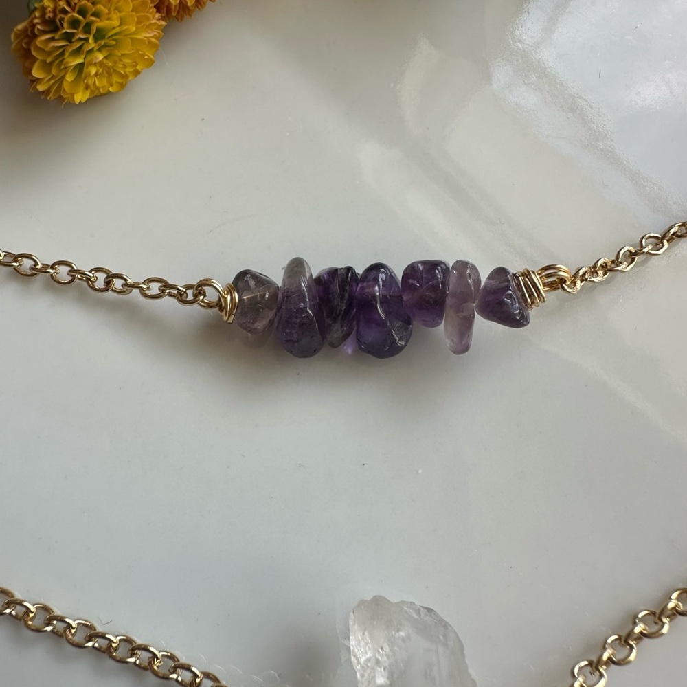 Quartz point and Amethyst Necklace Set - Picture 3 of 6